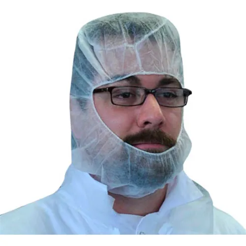 Lightweight Polypropylene Hood, 100% Latex-Free White, One Size, 100/Bag, 10 Bags/Case
