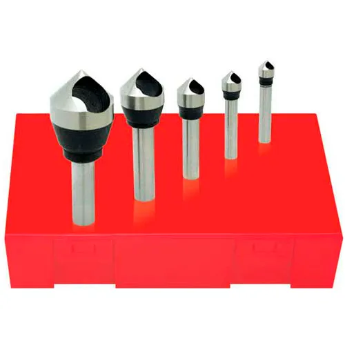 Made in USA HSS Zero Flute Countersink & Deburring Tool Set 90° #0 - #4