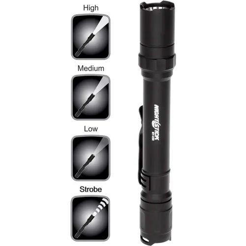 Nightstick Metal Mini-TAC Pro Flashlight - 2 AA - Black - Pkg Qty 4