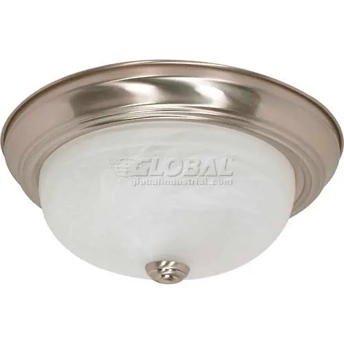 Nuvo 60/198, 2 Light-Ceiling-Flush Mount, Alabaster Glass, Brushed Nickel, 13.125"W X 5.375"H