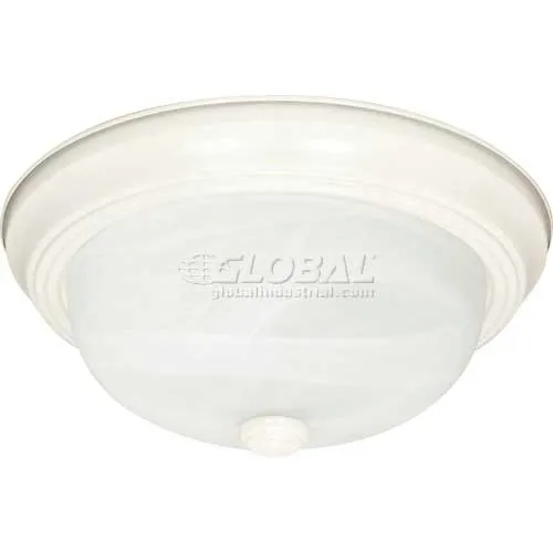 Nuvo 60/223, 3 Light-Ceiling-Flush Mount, Alabaster Glass, Textured White, 15.25"W X 6"H