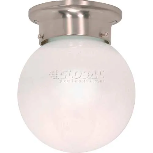 Nuvo 60/245, 1 Light-Ceiling-Mount, White Ball, Brushed Nickel, 6"W X 7.25"H