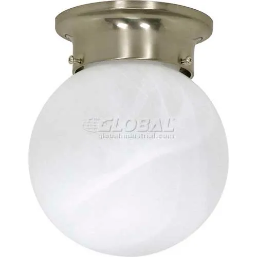 Nuvo 60/257, 1 Light-Ceiling-Mount, Alabaster Ball, Brushed Nickel, 6"W X 7.25"H