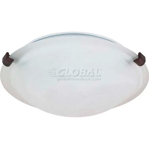 Nuvo 60/273, 2 Light-Ceiling-Flush Mount W/Alabaster Glass, Old Bronze, 16.125"W X 5"H