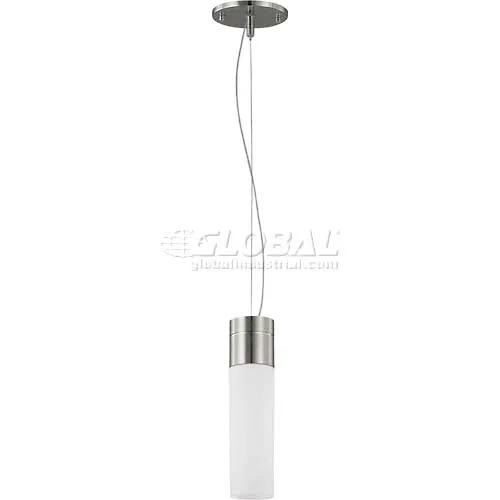 Nuvo 60/2932 Link-1 Light Pendant, White, Brushed Nickel, 2.75"W X 10.75"H