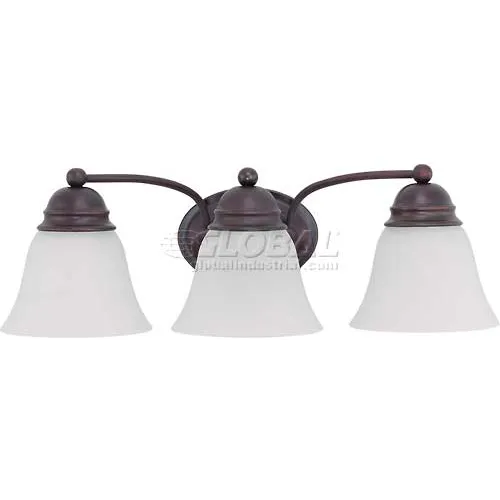 Nuvo 60/3167 Empire-3 Light Vanity & Wall, Frosted White, Mahogany Bronze, 20.5"W X 6.125"H