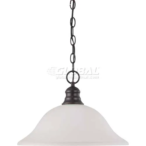 Nuvo 60/3173, 1 Light-Pendant, Frosted White, Mahogany Bronze, 16"W X 11.5"H