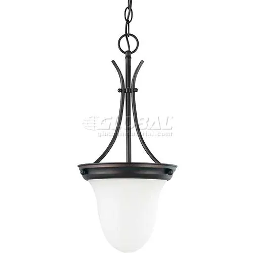 Nuvo 60/3174, 1 Light-Pendant, Frosted White, Mahogany Bronze, 9.75"W X 20.5"H
