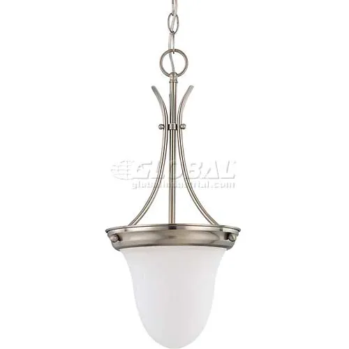 Nuvo 60/3259, 1 Light-Pendant, Frosted White, Brushed Nickel, 9.75"W X 20.5"H