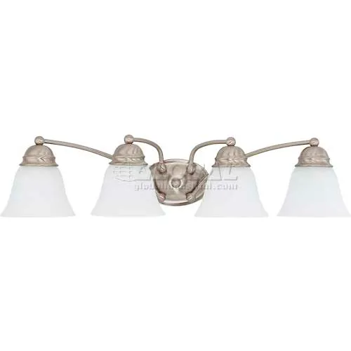 Nuvo 60/3277 Empire-4 Light Vanity & Wall, Frosted White, Brushed Nickel, 28.75"W X 6.125"H