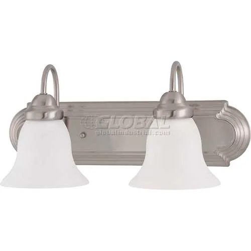 Nuvo 60/3278 Ballerina-2 Light Vanity & Wall, Frosted White, Brushed Nickel, 18"W X 7.625"H