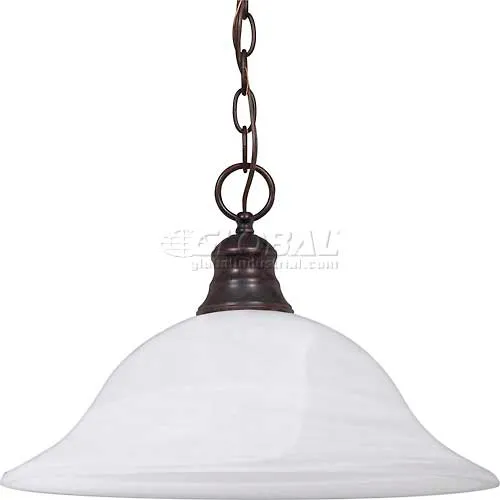 Nuvo 60/391, 1 Light-Pendant, Alabaster, Old Bronze, 16"W X 11.5"H