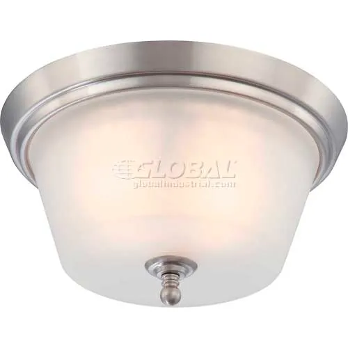 Nuvo 60/4152 Surrey-2 Light Ceiling-Flush Dome Fixt., Frosted, Brushed Nickel, 13"W X 7"H