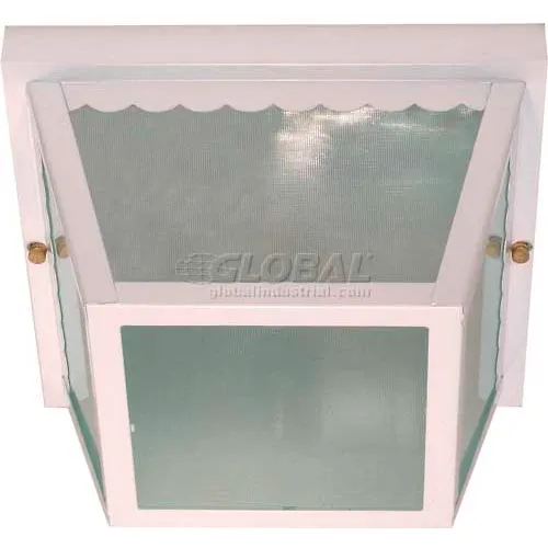 Nuvo 60/470 Car Port-2 Light Flush Mount, Texture Frosted, White, 9.25"W