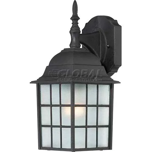 Nuvo 60/4906 Adams-1 Light Outdoor Wall, Frosted, Textured Black, 6.125"W X 13.75"H