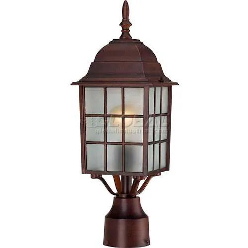 Nuvo 60/4908 Adams-1 Light Outdoor Post, Frosted, Rustic Bronze, 6.125"W X 18.25"H