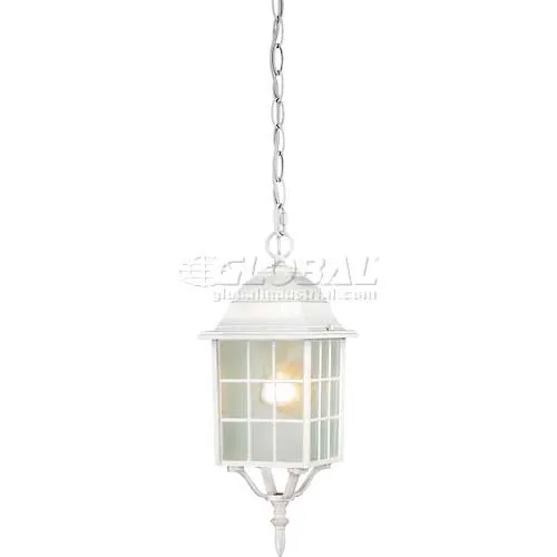 Nuvo 60/4911 Adams-1 Light Outdoor Hanging, Frosted, White, 6.125"W X 15.75"H