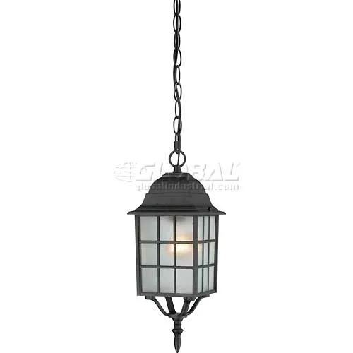 Nuvo 60/4913 Adams-1 Light Outdoor Hanging, Frosted, Textured Black, 6.125"W X 15.75"H