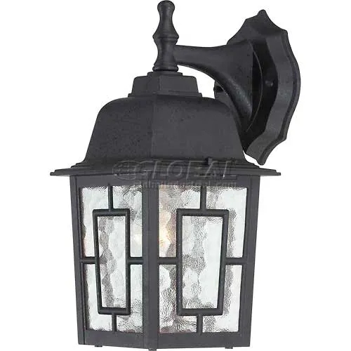 Nuvo 60/4923 Banyan-1 Light Outdoor Wall, Clear Water, Textured Black, 6.125"W X 12.25"H
