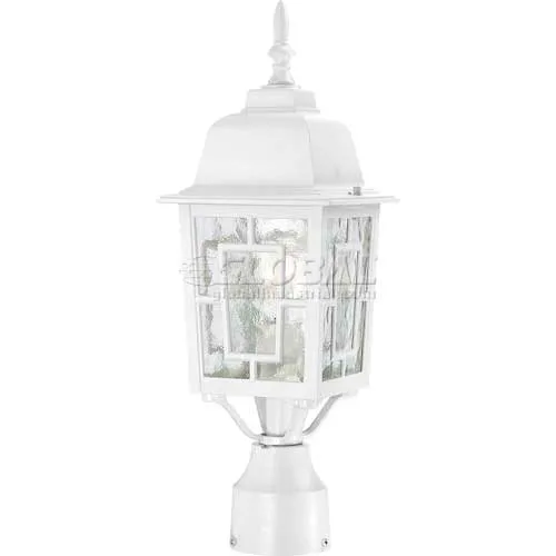 Nuvo 60/4927 Banyan-1 Light Outdoor Post, Clear Water, White, 6.125"W X 17.25"H