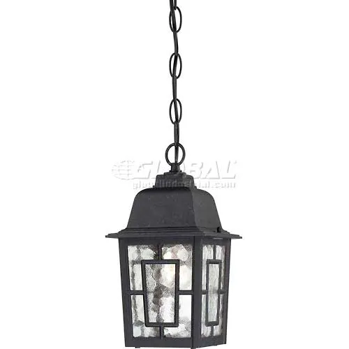 Nuvo 60/4933 Banyan-1 Light Outdoor Hanging, Clear Water, Textured Black, 6.125"W X 10.75"H