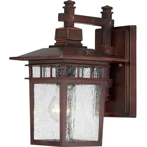Nuvo 60/4952 Cove Neck-1 Light Outdoor Hang, Clear Seeded, Rustic Bronze, 7"W X 11.75"H