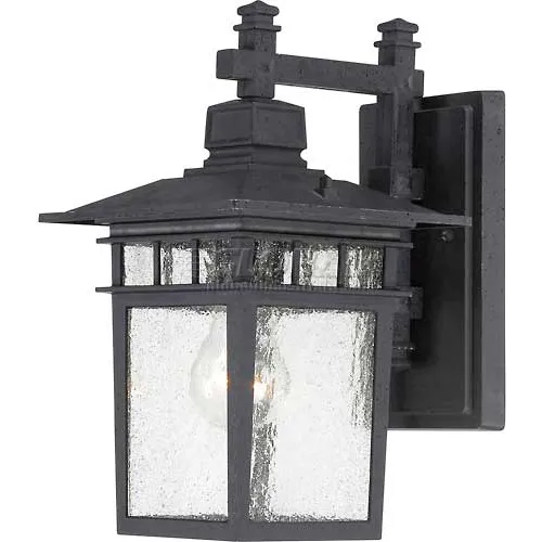 Nuvo 60/4953 Cove Neck-1 Light Outdoor Hang, Clear Seeded, Textured Black, 7"W X 11.75"H