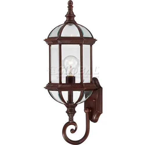 Nuvo 60/4972 Boxwood-1 Light Outdoor Wall, Clear Beveled, Rustic Bronze, 8"W X 22"H