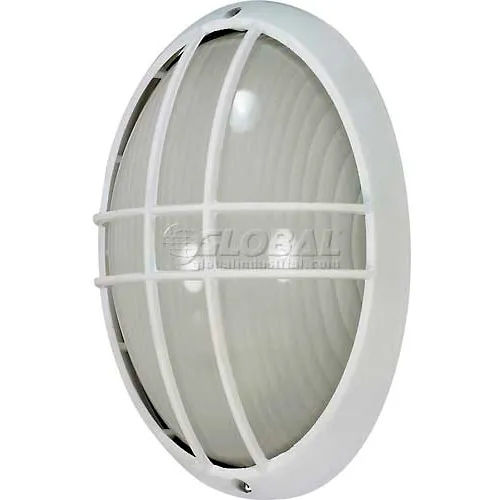 Nuvo 60/528, 1 Light-Die Cast Bulk Head, Frosted Diffuser, Semi Gloss White, 8.5"W X 12.5"H