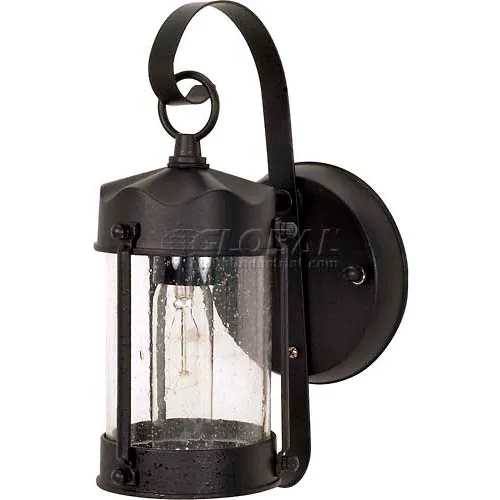 Nuvo 60/635, 1 Light-Wall Lantern-Piper Lantern W/Clear Seed Glass, Textured Black, 5"W X 10.625"H