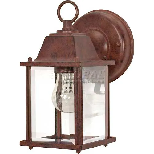 Nuvo 60/637, 1 Light-Cube Lantern, Clear Beveled Glass, Old Bronze, 4.375"W X 8.625"H