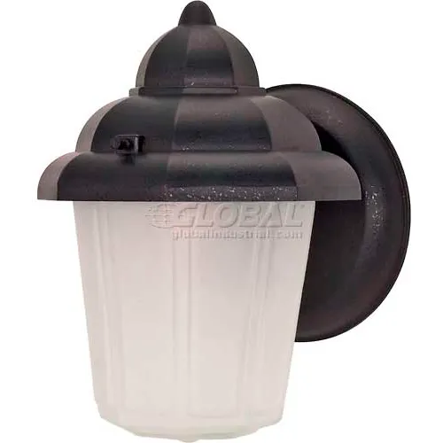 Nuvo 60/641, 1 Light-Hood Lantern W/Satin Frosted Glass, Textured Black, 6"W X 8.875"H