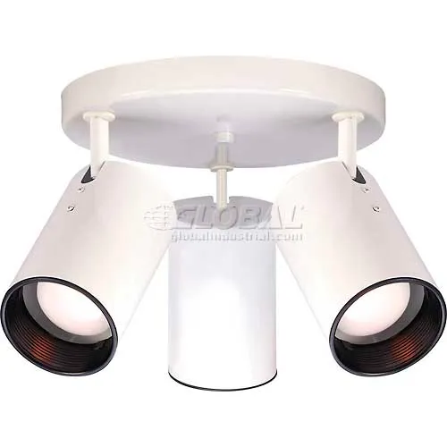 Nuvo 76/416, 3 Light-Ceiling-Straight Cylinder, White, 14"W X 8.5"H