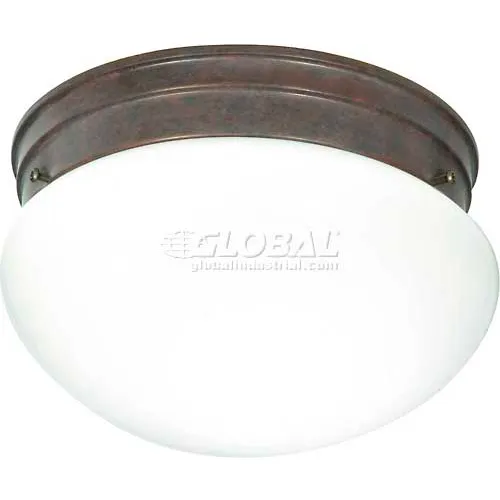 Nuvo 76/602, 2 Light-Ceiling-Flush Mount, Medium White Mushroom, Old Bronze, 9.5"W X 6"H