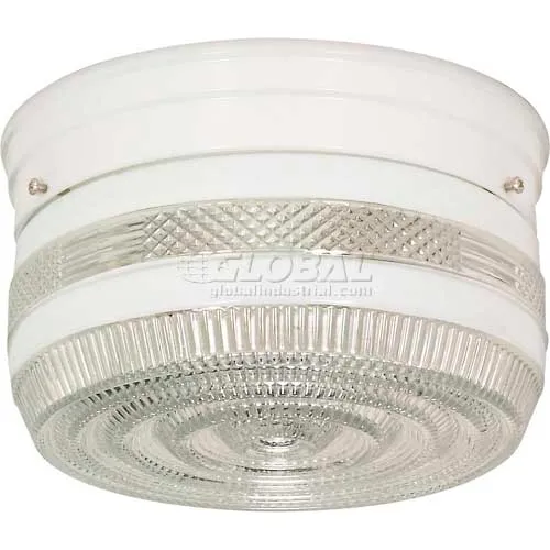 Nuvo 77/098, 2 Light-Ceiling-Flush Mount, Medium Crystal / White Drum, White, 8 W X 6"H