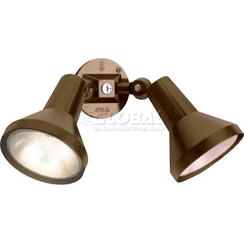 Nuvo 77/495, 2 Light-Flood Light W/Adjust. Swivel, Dark Bronze, 15"W X 8"H