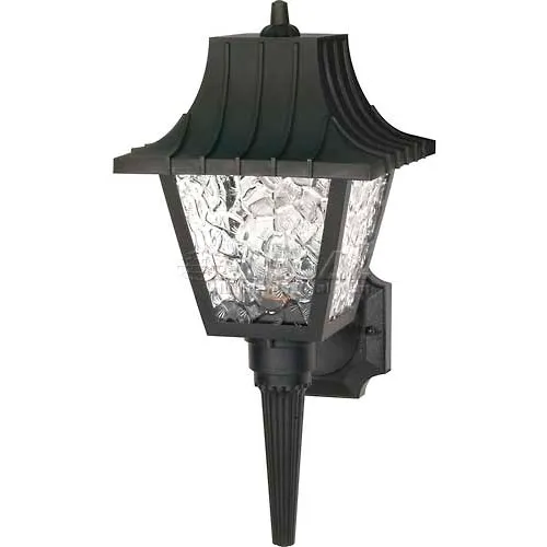 Nuvo 77/852, 1 Light-Mansard Lantern W/Textured Acrylic Panels, Black, 8"W X 17.5"H