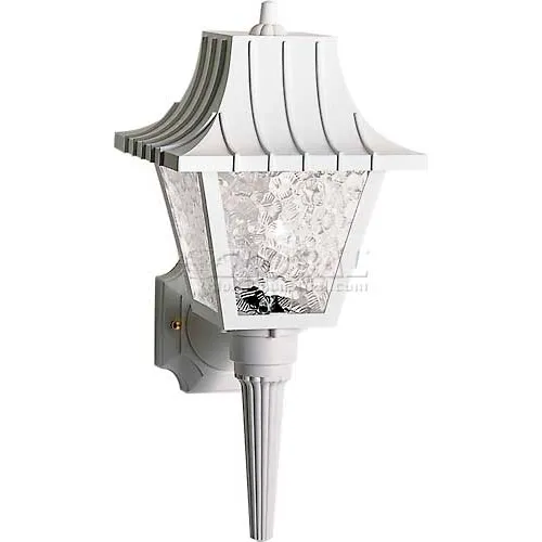 Nuvo 77/853, 1 Light-Mansard Lantern W/Textured Acrylic Panels, White, 8"W X 17.5"H