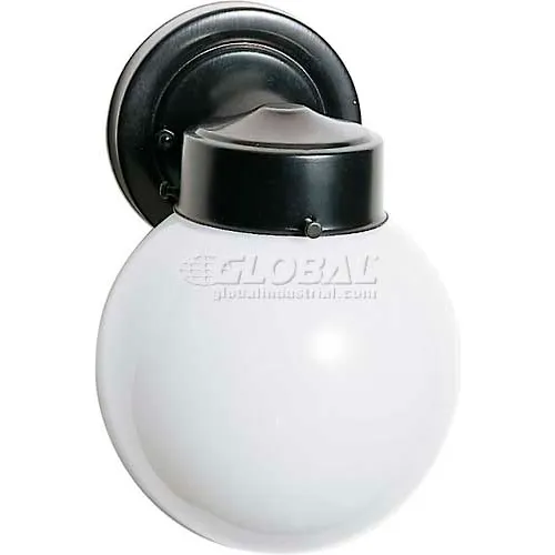 Nuvo 77/992, 1 Light-Porch/Wall, White Globe, Black, 5.5"W X 8.5"H