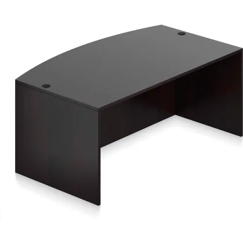 Offices To Go™ Wood Desk with Bow Front - 71"- Espresso