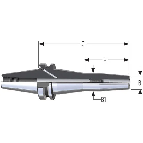 Parlec C40-62SF630-9 | 5/8" Hole Diameter x 6.30" Projection CAT40 1.06" Nose Diameter 25,000 RPM Shrink Fit Tool Holder & Adapter