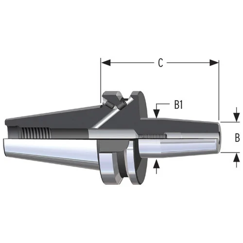 Parlec C40-M16SF80-9 | 16.00mm Hole Diameter x 80.00mm Projection CAT40 27.00mm Nose Diameter 25,000 RPM Shrink Fit Tool Holder & Adapter