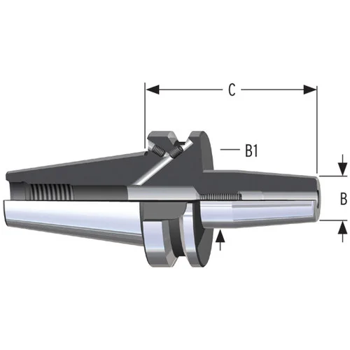 Parlec C50-M08SF80-9 | 8.00mm Hole Diameter x 80.00mm Projection CAT50 21.00mm Nose Diameter 25,000 RPM Shrink Fit Tool Holder & Adapter