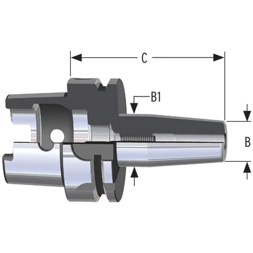 Parlec H100A-62SF394-9 | 5/8" Hole Diameter x 3.94" Projection HSK100A 1.06" Nose Diameter 25,000 RPM Shrink Fit Tool Holder & Adapter