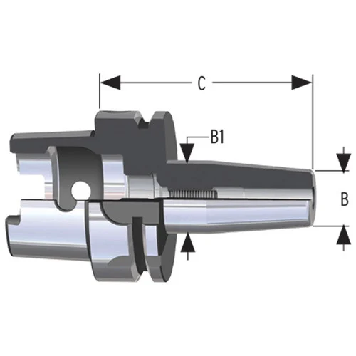 Parlec H63A-10SF630-9 | 1" Hole Diameter x 6.30" Projection HSK63A 1.73" Nose Diameter 25,000 RPM Shrink Fit Tool Holder & Adapter