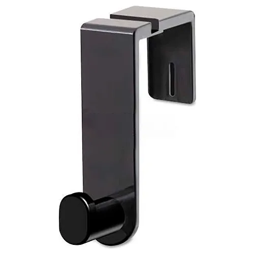 Plastic Coat Hook, 1 Hook, 1 3/4 x 5 1/4 x 4, Black