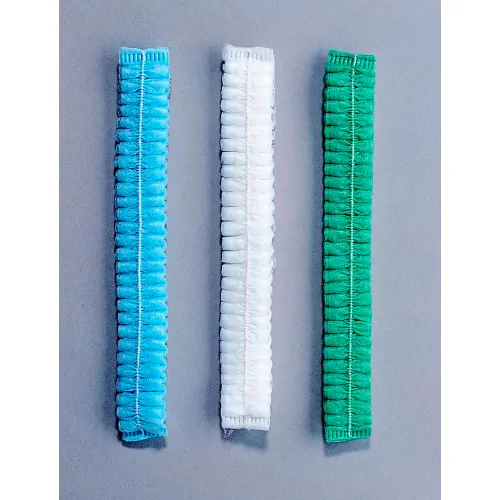 Pleated Polypropylene Bouffant Cap, 100% Latex Free, Blue, 24", 100/Bag