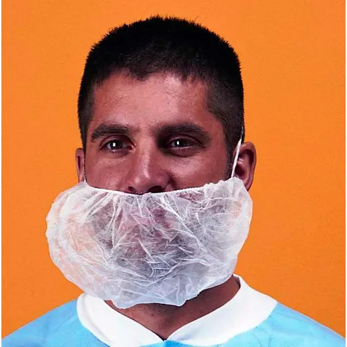 Polypropylene Beard Cover, 100% Latex Free, White, 21", 100/Bag, 10 Bag/Case
