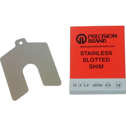 Precision Brand 42370 3" x 3" x 0.187" Stainless Steel Slotted Shim - Made In USA