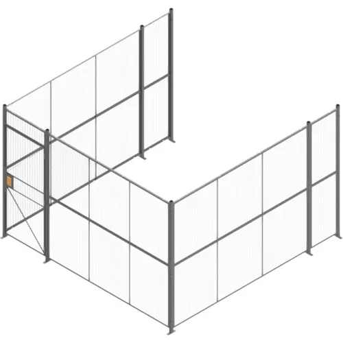 RapidWire™ Welded Wire, 3 Sided Cage w/3' Hinged Door, No Ceiling 12' 6" x 12' 6" x 8' 5-1/4"H